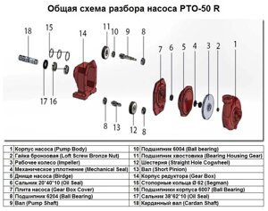 Підшипник хвостовика Bearing Housing Gear поз. 11 до насоса PTO-50 R, арт. 1016245