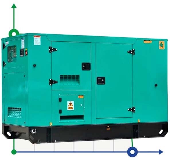 Промисловий дизельний генератор XHYC-120GF з ATS, двигун Cummins 125kVA, 120kW, 380V/50HZ закритого типу від компанії BTS-ENGINEERING - фото 1