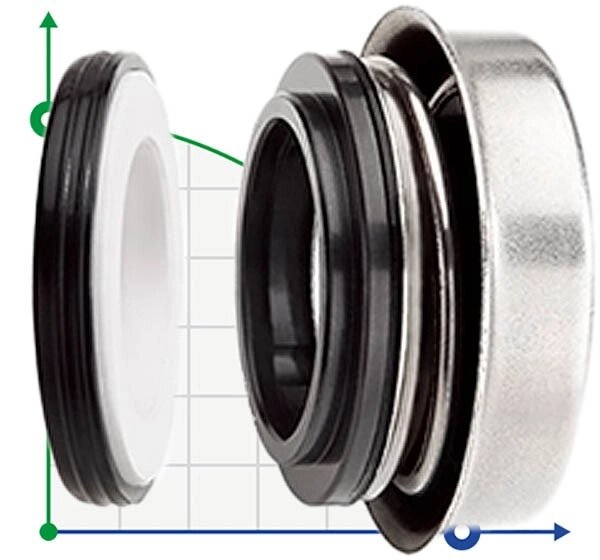 Сальник мотопомпи R-6B 30, SIC/SIC, NBR, 304 від компанії BTS-ENGINEERING - фото 1