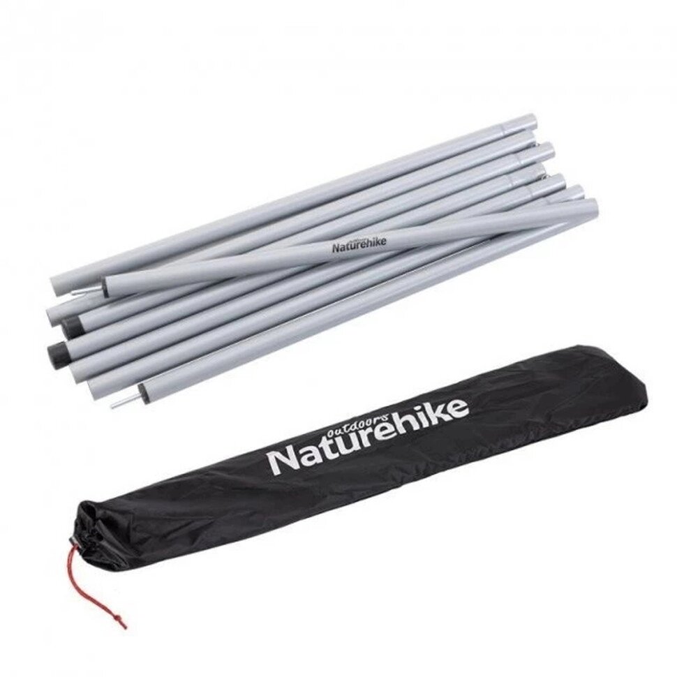 Стійки для тенту сталеві оцинковані Naturehike Steel poles Updated NH19PJ042, 25мм*2.4м, сірі (2 шт) від компанії BTS-ENGINEERING - фото 1