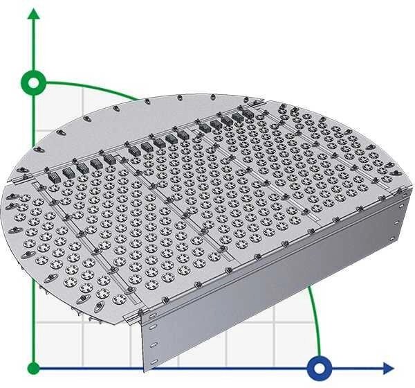 Тарілка клапанна EDV ADV 1000 мм для колон ректифікації, дистиляції, очищення від компанії BTS-ENGINEERING - фото 1