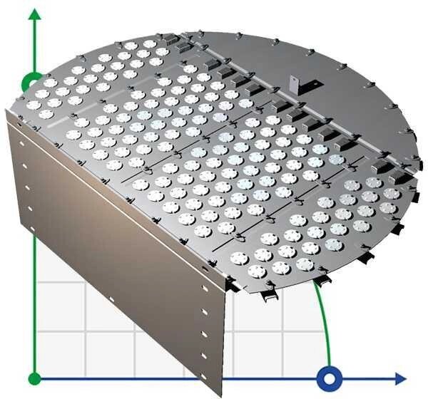 Тарілка клапанна EDV (ADV) 1400 мм для технологічних процесів дистиляції, ректифікації, крекінгу від компанії BTS-ENGINEERING - фото 1