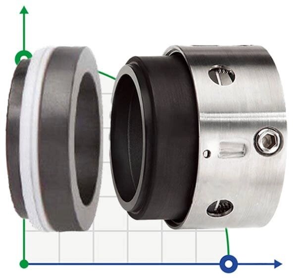 Торцеве механічне ущільнення R-59B 100, CAR/SIC, PTFE, 304, ВО від компанії BTS-ENGINEERING - фото 1