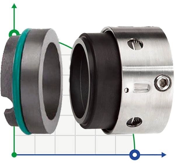 Торцеве ущільнення хімічних насосів R-59U 100, CAR/SIC, PTFE, 316, ВР від компанії BTS-ENGINEERING - фото 1