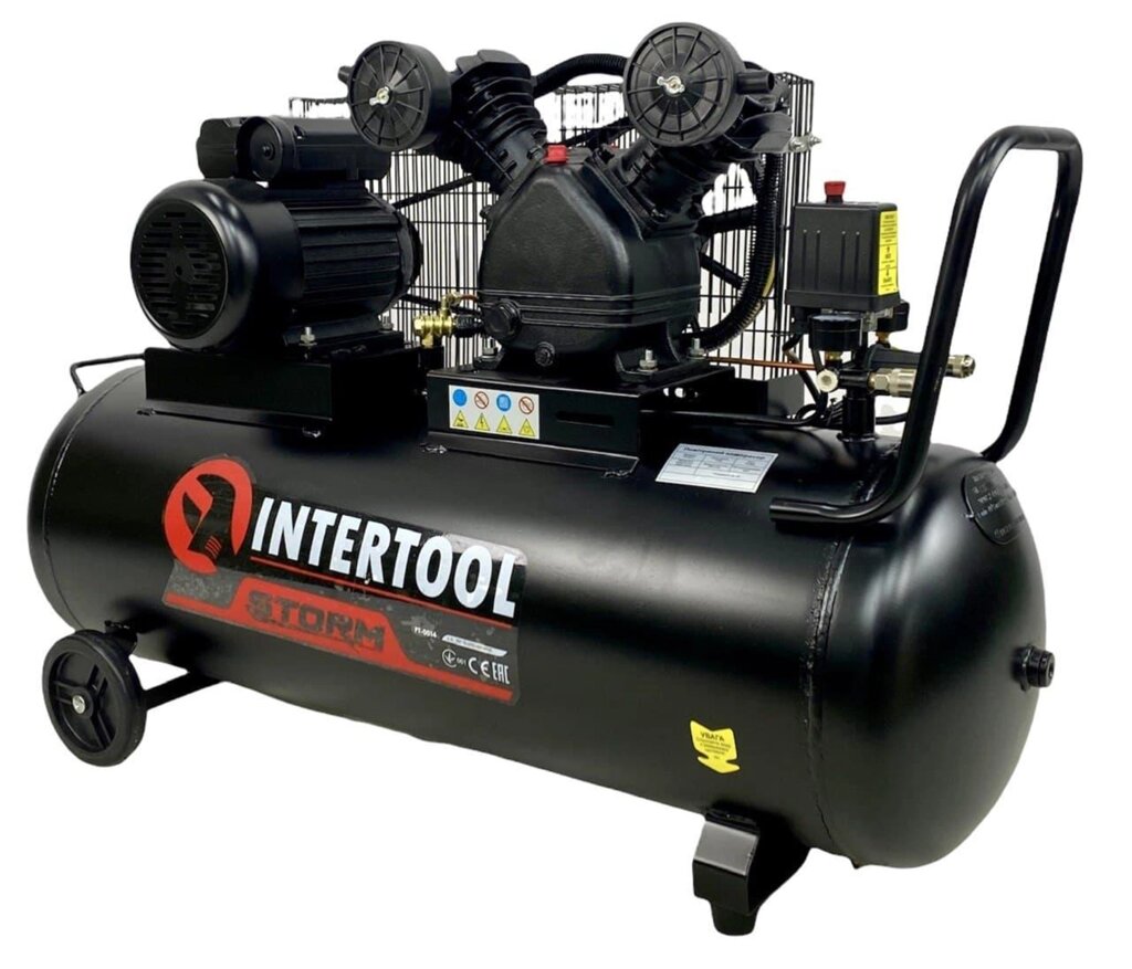 Компресор поршневий 100 л Intertool PT-0014 (3.0 кВт 500 л/хв) від компанії Top Master - фото 1