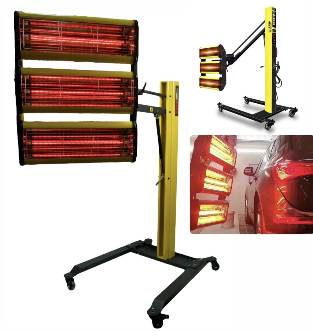 Короткохвильова інфрачервона лампа сушка для фарби Profter LE-3000 пересувна на стійці від компанії Top Master - фото 1