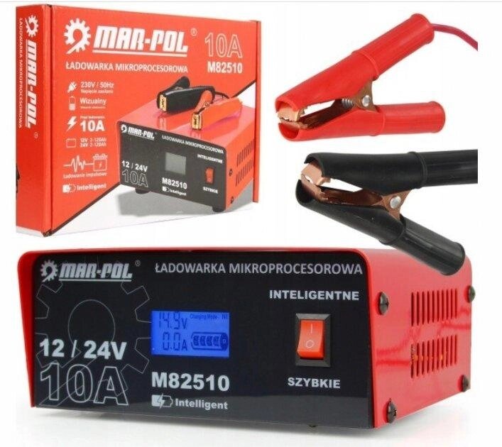 Мікропроцесорний випрямляч зарядний пристрій Mar-pol M82510 (4A 6A 8A 10A) від компанії Top Master - фото 1