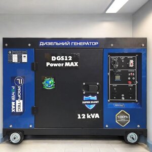 Генератор дизельний PROFI-TEC DGS12 Power MAX 12кВА/9,0 кВт, 220V (одноциліндровий)