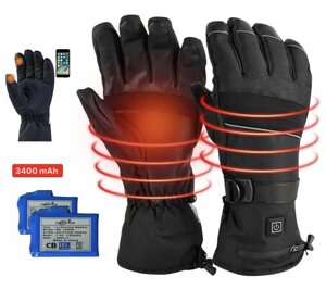 Рукавички з підігрівом на акумуляторах 3400 мAh до -50 °C (М/L) безпровідні рукавички 3 режими нагріву