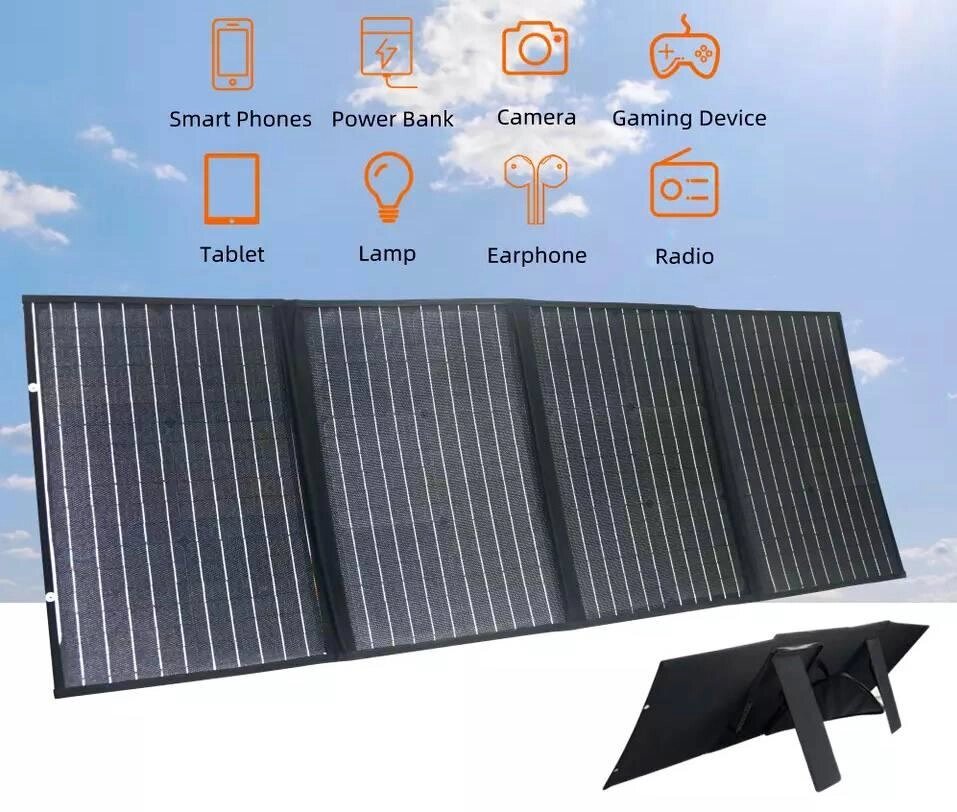 Портативна сонячна панель ANSUN 200Вт сонячний зарядний пристрій USB від компанії Top Master - фото 1