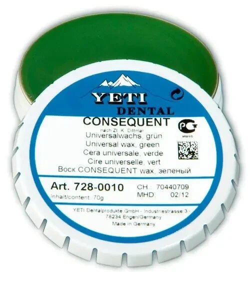 CONSEQUENT бюгельний, універсальний зуботехнічний віск Yeti Dental (Консеквент), 70 г від компанії Компанія "FreeDental" - фото 1