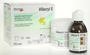 Пластик Villacryl S (vilakil c) холодна полімеризація для ремонту протезів, 100 г+50 мл v4 - рожевий з