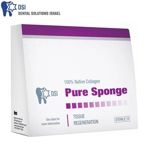 Колагенова губка 100% бичачий колаген, Pure Sponge Economy, 10шт, DSI