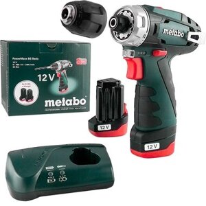 Акумуляторний шуруповерт Metabo PowerMaxx BS Basic 2х2,0 Ач картонна коробка (600984000)