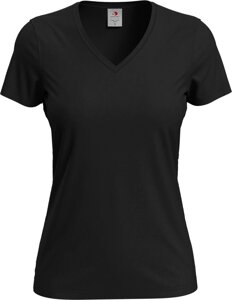 Футболка жіноча ЧОРНА CLASSIC V-NECK ST2700. Щільність 155г/м2. Бавовна 100%V-подібний комірець.