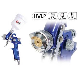 Краскопульт пневматичний HVLP MINI INTERTOOL PT-0101 : 230 л/хв, діаметр форсунки 0.8мм, 125 мл бачок