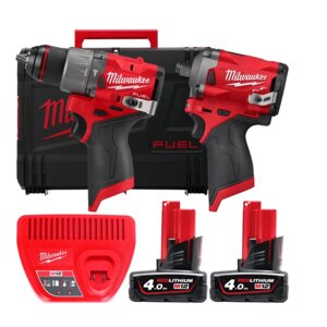 Професійний набір акумуляторного інструменту Milwaukee M12 FPP2H2-402X : шурупокрут, гайкокрут