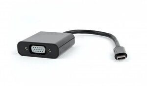 Адаптер cablexpert (AB-CM-VGAF-01) USB type-C-VGA, 0.15 м, чорний