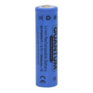 Акумулятор літій-іонний Quantum Li-ion NCM18650, 1500mAh, 1С з клемним виступом, 1шт/уп