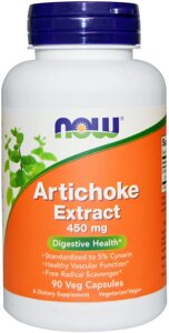 Артишок екстракт Now Foods Artichoke Extract препарат для травлення 450мг 90 капсул