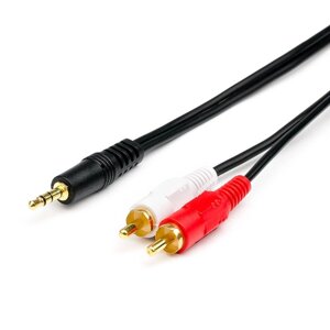 Аудіо-кабель Atcom (10710) mini-jack 3.5мм ( M ) -2xRCA-тюльпан ( M ) 7,5м пакет