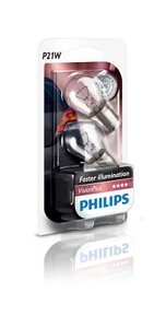 Автолампа ук. philips 12498VPB2 P21W 12V 21W BA15s visionplus