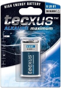 Батарейка Tecxus 9V-Block 550mAh x1шт Alkaline (75.02.3639)