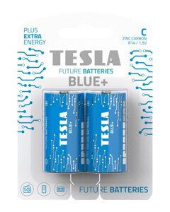 Батарейки tesla з BLUE+ R14 / 1,5V / blister FOIL 2 шт.