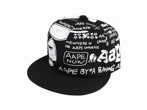 Бейсболка peaked cap AAPE NOW YM One sizе Чорний з білим (23217)