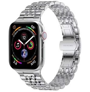 Браслет BeWatch для Apple Watch series 3 | 4 | 5 | 6 з шириною корпусу 42|44mm Link сталевий Срібний (1021405)