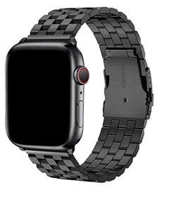 Браслет для Apple Watch series 3 | 4 | 5 | 6 з шириною корпусу 42|44mm Quadro сталевий Чорний BeWatch (1024401)