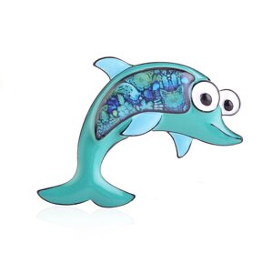 Брошка BROCHE Дельфін блакитна BRBF112842