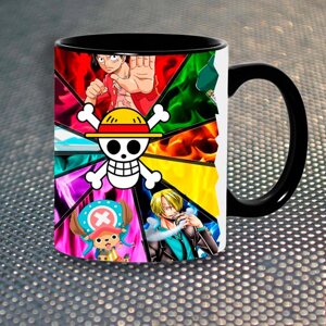 Чашка Fan Girl Великий Куш One Piece (5628) 330 мл Чорний