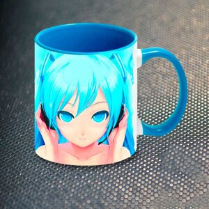 Чашка Fan Girl Міку Miku Блакитна (5643) 330 мл Блакитний