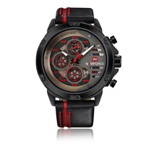 Годинник чоловічий наручний Naviforce Libre NF9110 Black Red NF9110 B/R/B (15209-hbr)