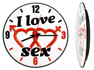 Годинник настінний Montre I love sex Сплетені серця 30х30х5 см Скло Тихий хід (19048)