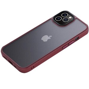 Чохол Epik Metal Buttons Apple iPhone 12 Pro Max Бордовий