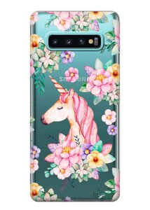 Чохол iSwag для Samsung Galaxy S10 Єдиноріг у кольорах (H383)