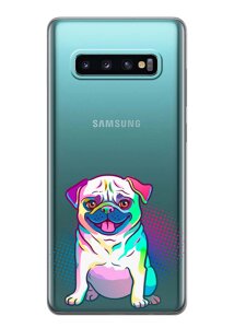 Чохол iSwag для Samsung Galaxy S10 Мопс (H423)