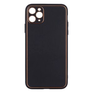 Чохол Leather Case Gold with Frame для Apple iPhone 11 Pro Max Black