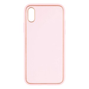 Чохол Leather Case Gold with Frame для Apple iPhone Xs Pink