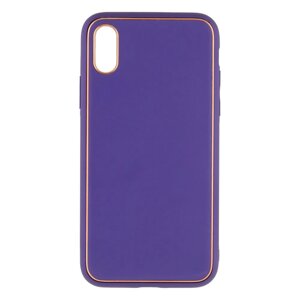 Чохол Leather Case Gold with Frame для Apple iPhone Xs Purple