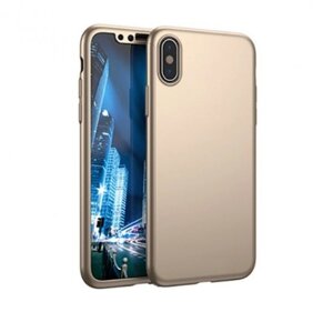 Чохол MakeF + скло на iPhone X Gold (HbP050427)