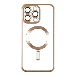 Чохол TPU Metallic Chrome Full Camera Magsafe Apple iPhone 12 Gold