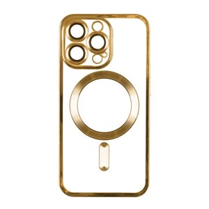 Чохол TPU Metallic Full Camera Magsafe Apple iPhone 14 Pro Gold