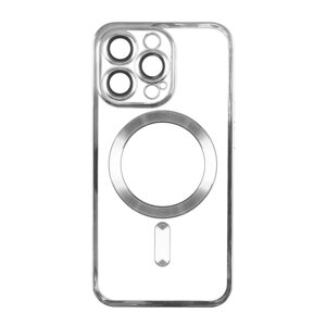 Чохол TPU Metallic Full Camera Magsafe Apple iPhone 15 Silver