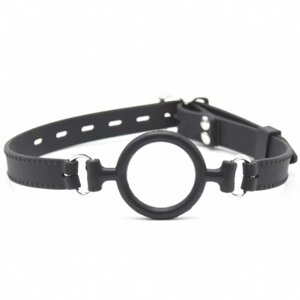 Чорний кляп з силіконовим кільцем Black Silicone Ring Gag Bdsm4u