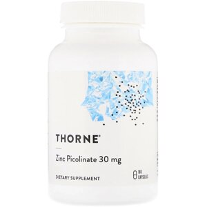 Цинк Піколінат, Thorne Research, Zinc Picolinate, 30 mg , 180 капсул