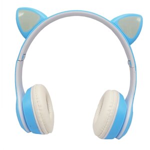 Дитячі навушники з котячими вушками Bambi VIV-23M (Blue)