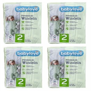 Дитячі одноразові підгузки Babylove Premium 2 mini (3-6) кг 168 шт